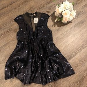 NWT Free People Black Sequined Dress